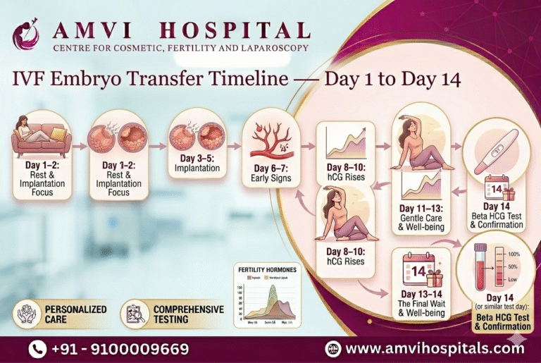 IVF Embryo Transfer Timeline — Day 1 to Day 14
